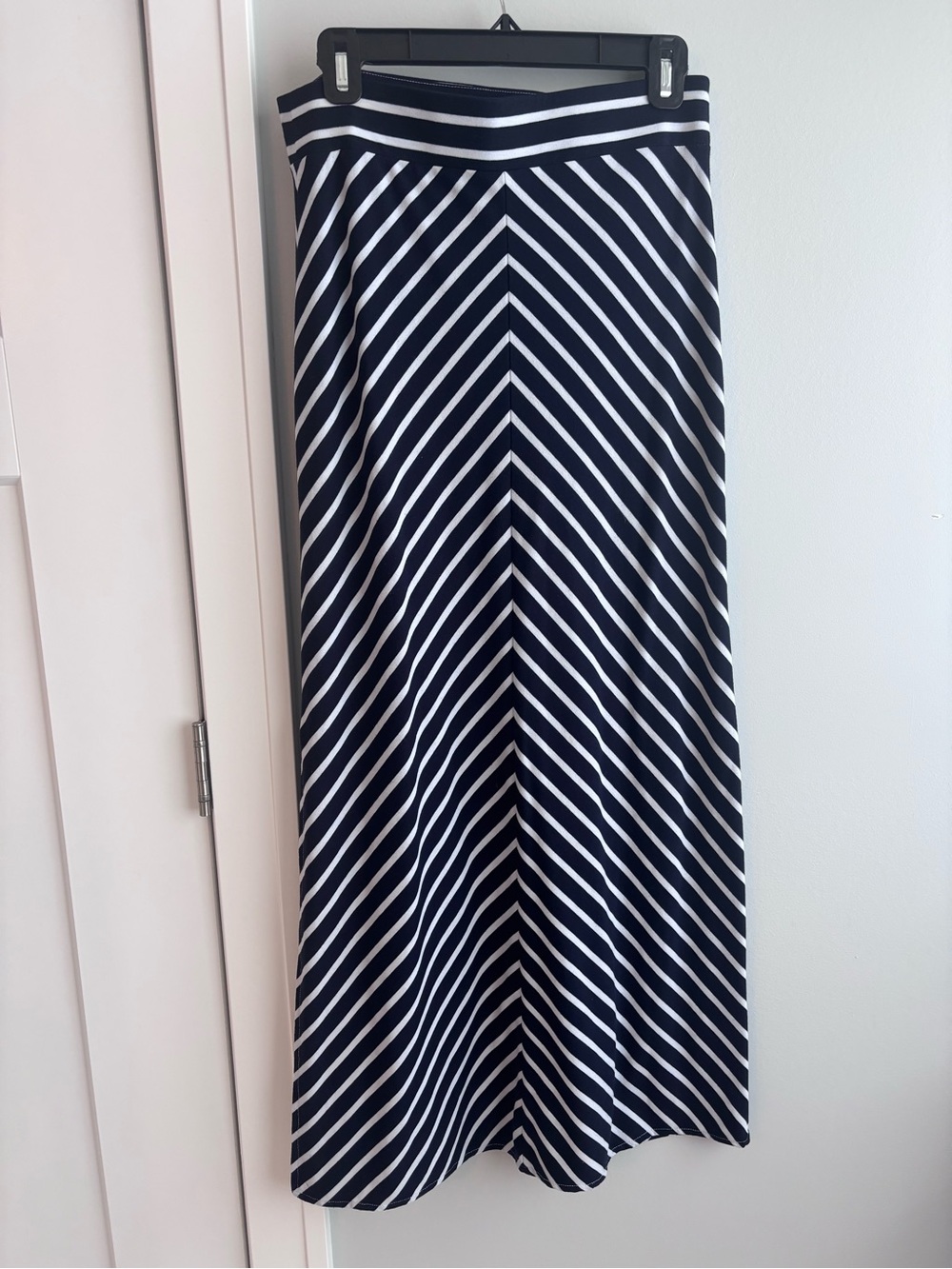 The Limited Striped Navy and White Maxi Skirt